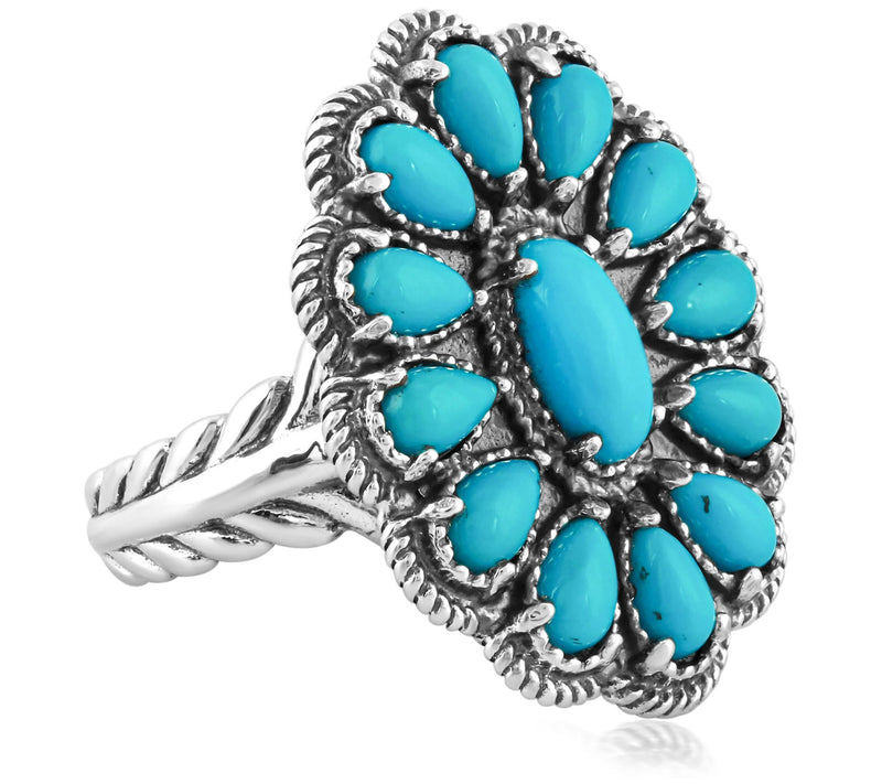 American West Sterling Gemstone Cluster Ring — View 2