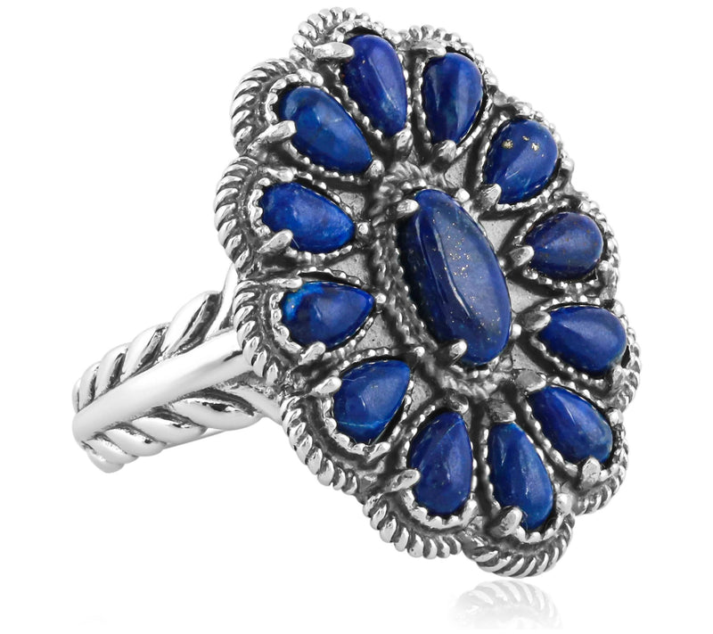 American West Sterling Gemstone Cluster Ring — View 9