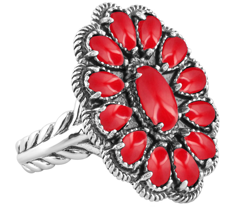 American West Sterling Gemstone Cluster Ring — View 10