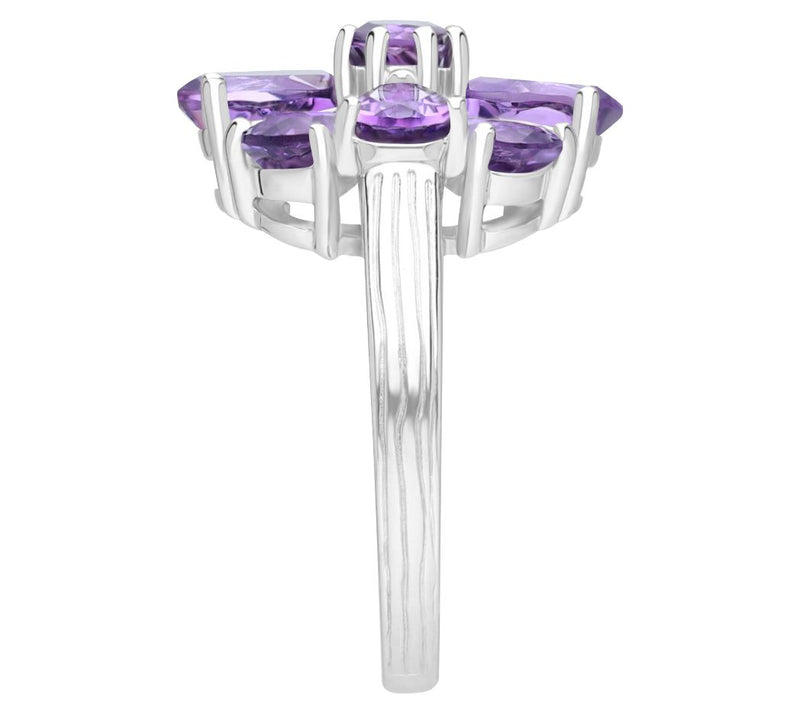 Ariva Sterling Silver Amethyst Sabrina Ring — View 3