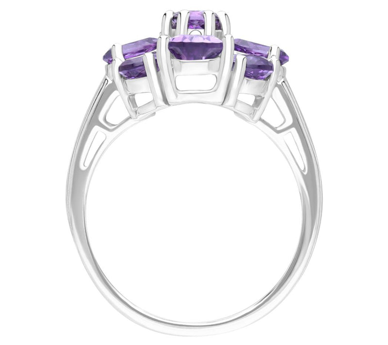 Ariva Sterling Silver Amethyst Sabrina Ring — View 2