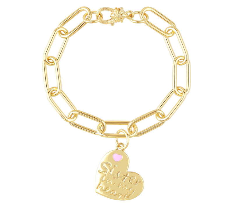 Ariva 18K Gold Clad Sister in My Heart Bracelet — Main view