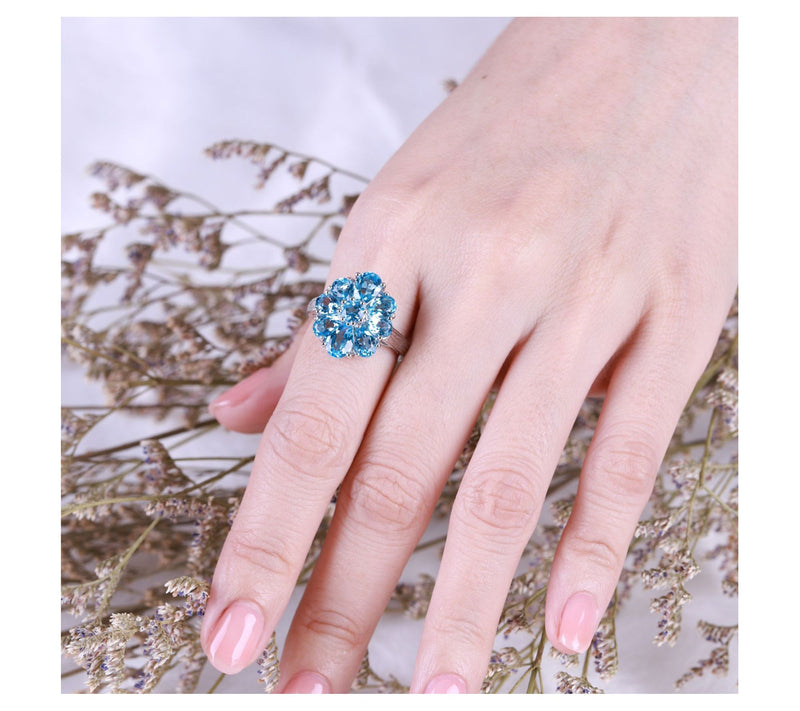 Ariva silver Blue Topaz Sabrina Ring — View 5