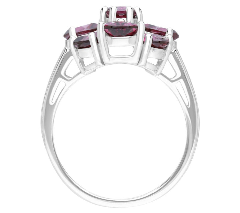 Ariva Sterling Silver Rhodolite Sabrina Ring — View 2