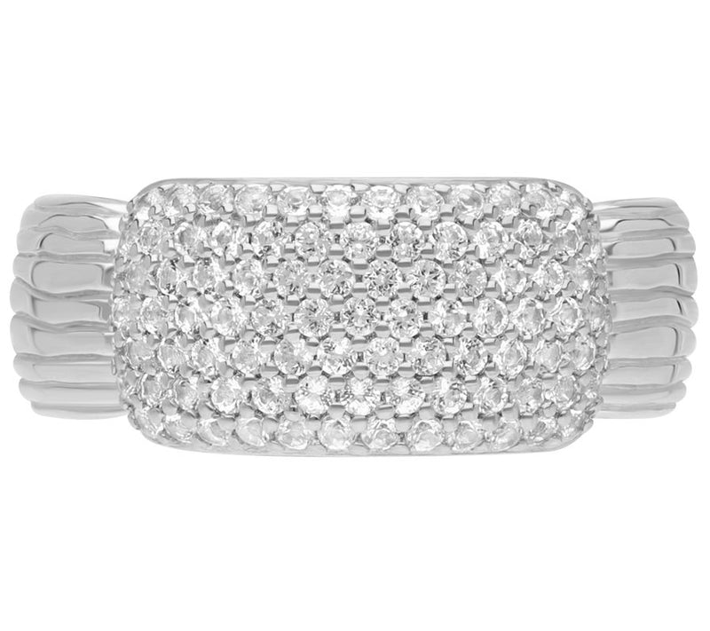 Ariva Sterling Silver White Topaz Pave CarissaRing — Main view