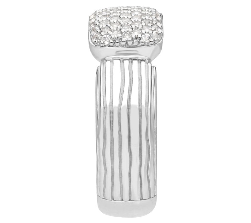 Ariva Sterling Silver White Topaz Pave CarissaRing — View 3