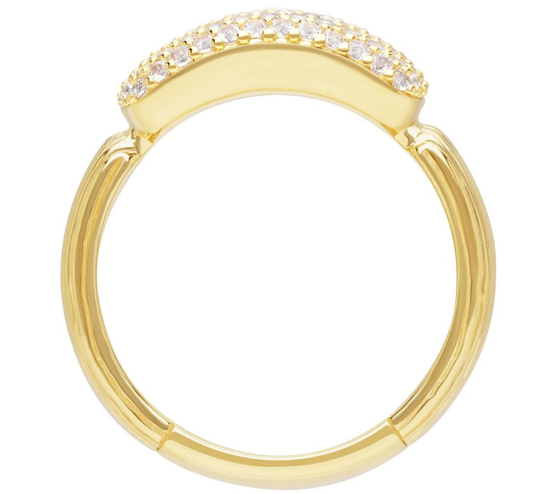 Ariva 18K Gold Clad White Topaz Pave Carissa Ring — View 2