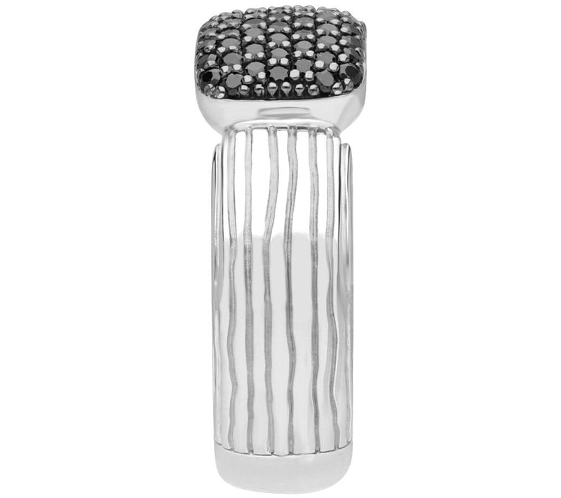 Ariva Sterling Silver Black Spinel Pave CarissaRing — View 3
