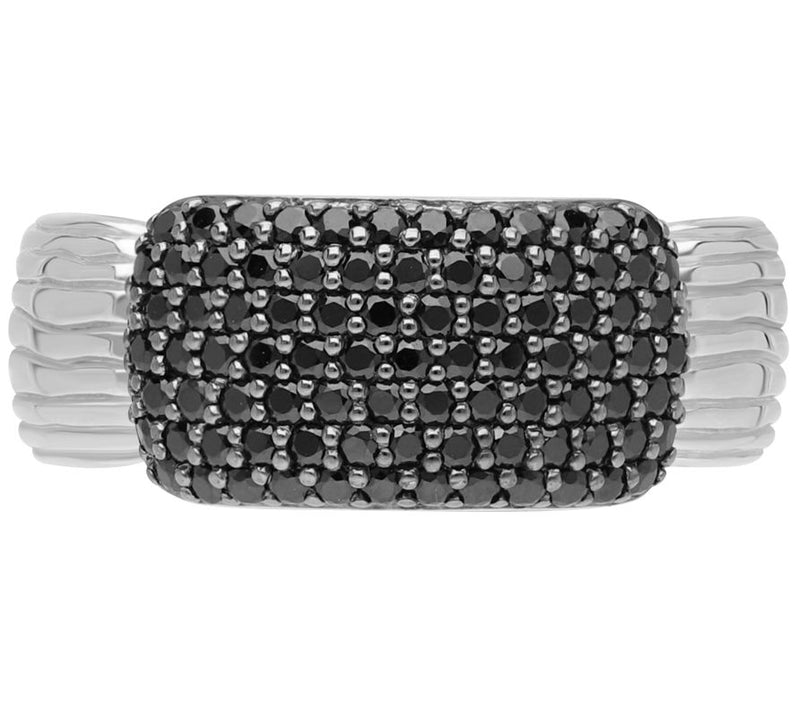 Ariva Sterling Silver Black Spinel Pave CarissaRing — Main view