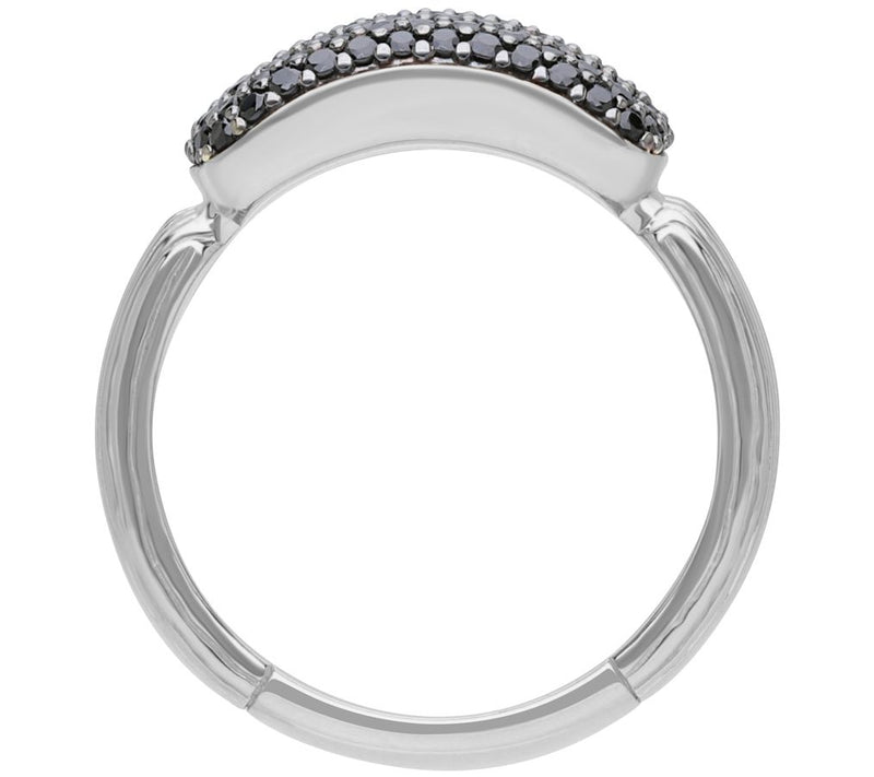 Ariva Sterling Silver Black Spinel Pave CarissaRing — View 2