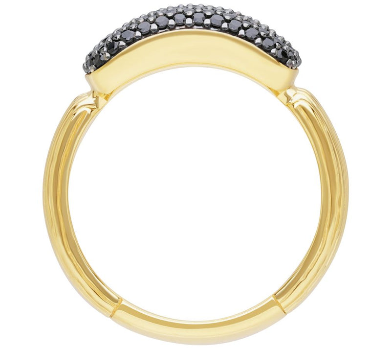 Ariva 18K Gold Clad Black Spinel Pave Carissa Ring — View 2