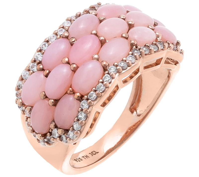 Affinity Gems Pink Opal Cluster Ring, SterlingSilver — Main view