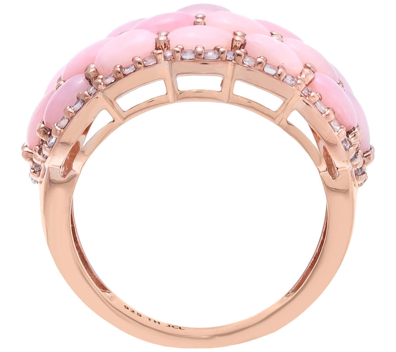 Affinity Gems Pink Opal Cluster Ring, SterlingSilver — View 3