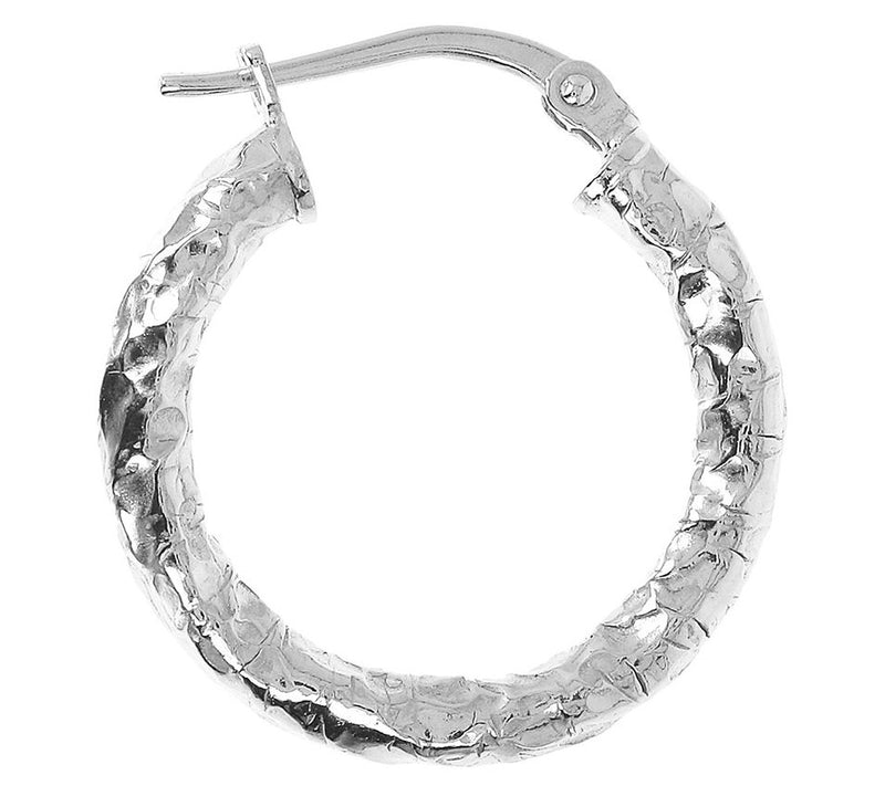 Bronzo Italia Hammered 3/4" Round Hoop Earrings — View 2