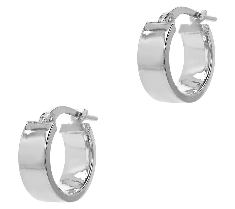 Italian Silver Wide 1/2" Round Hoop Earrings — View 6