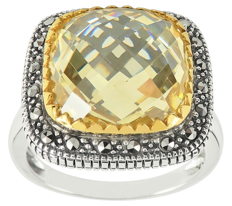Suspicion Goldtone Sterling Canary & MarcasiteRing — View 3