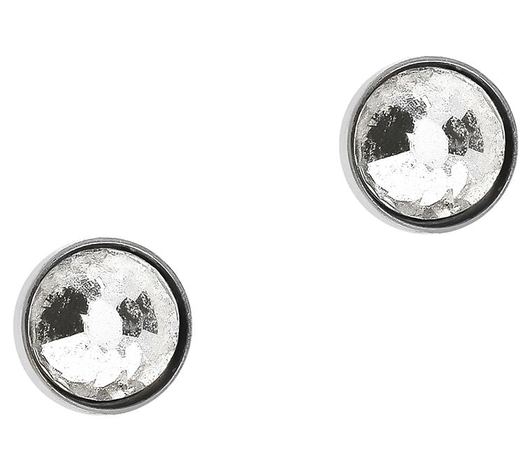 Steel by Design Bezel Set Crystal Stud Earrings — View 6