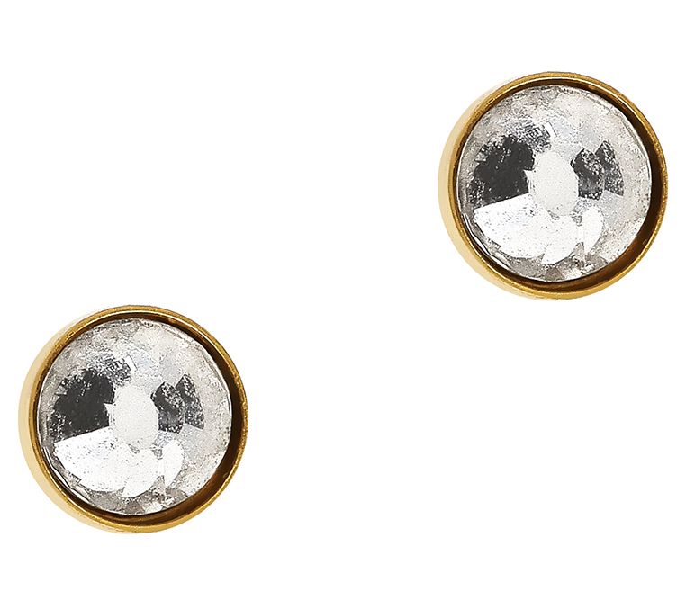 Steel by Design Bezel Set Crystal Stud Earrings — View 7