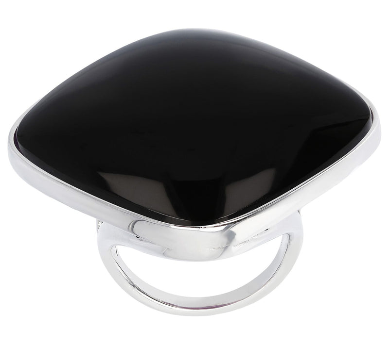 Italian Silver Cushion Cut Gemstone Ring — Main view