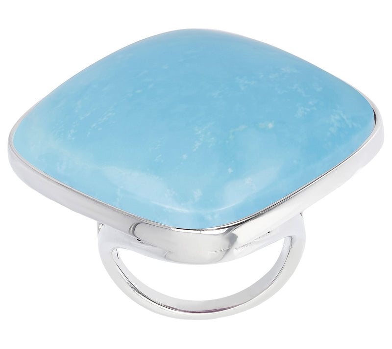 Italian Silver Cushion Cut Gemstone Ring — View 8