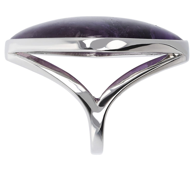 Italian Silver Cushion Cut Gemstone Ring — View 2