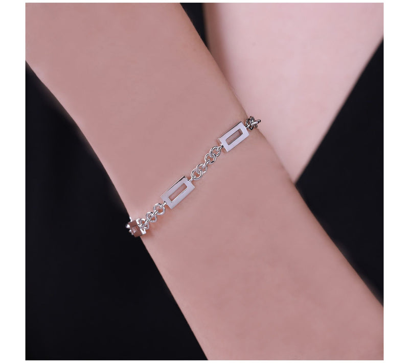 Elyse Ryan Sterling Silver Polished Modern LinkBracelet — View 3