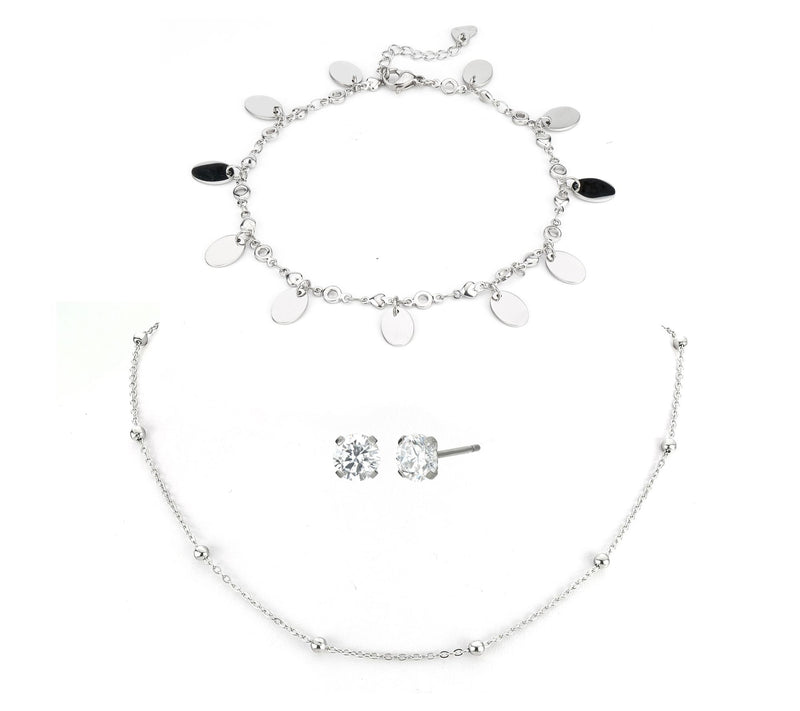 Steel By Design Crystal Necklace, Anklet & Earrings Set — View 6