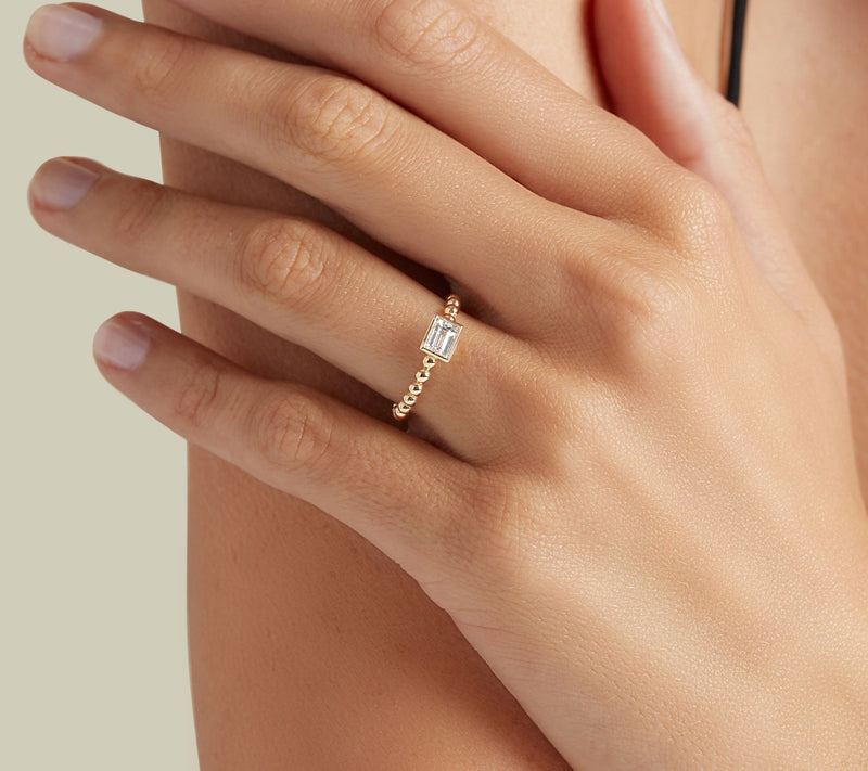 Vida Lab Diamonds Lab Grown Gotas Ring, 14K Gold — View 4