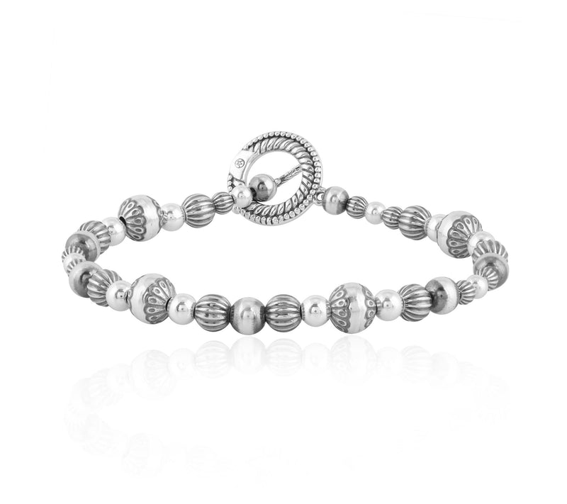 American West Sterling Silver Bead Toggle Bracelet — View 2