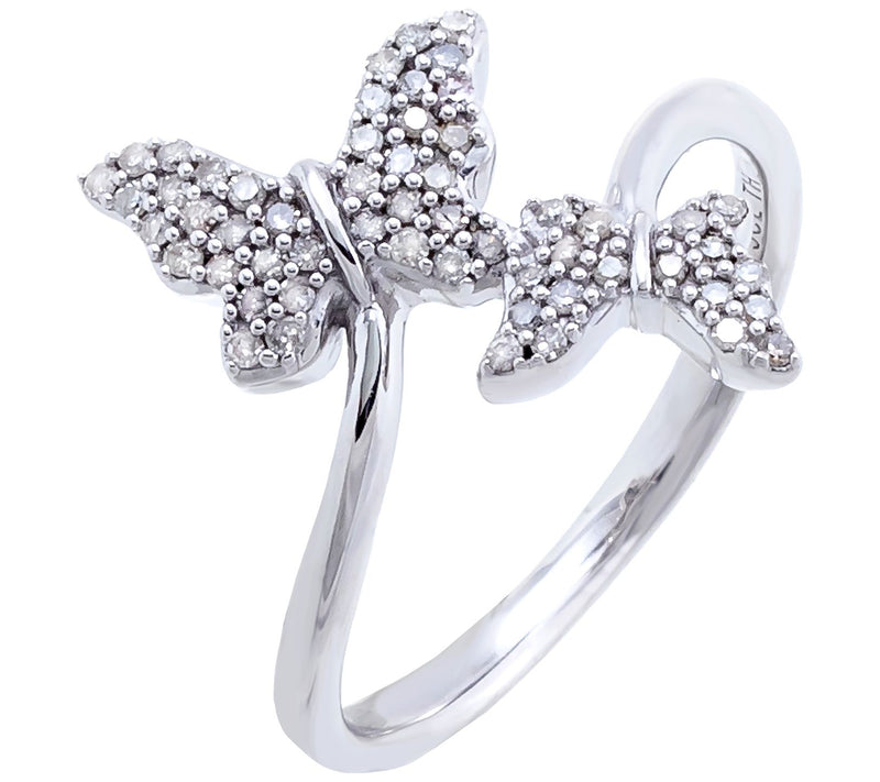 JEN by Jennifer Miller Diamond Butterfly Ring, Sterling Silver — Main view