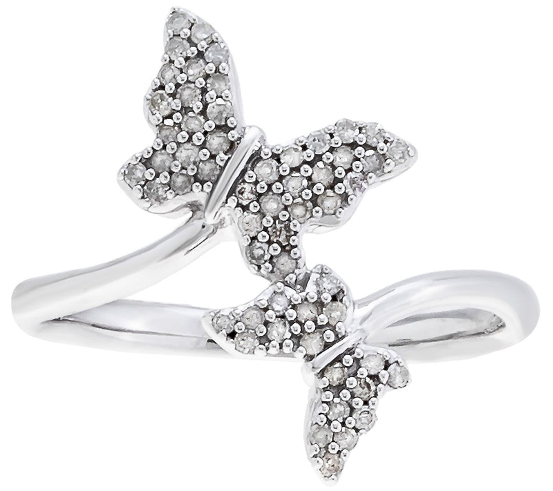 JEN by Jennifer Miller Diamond Butterfly Ring, Sterling Silver — View 2