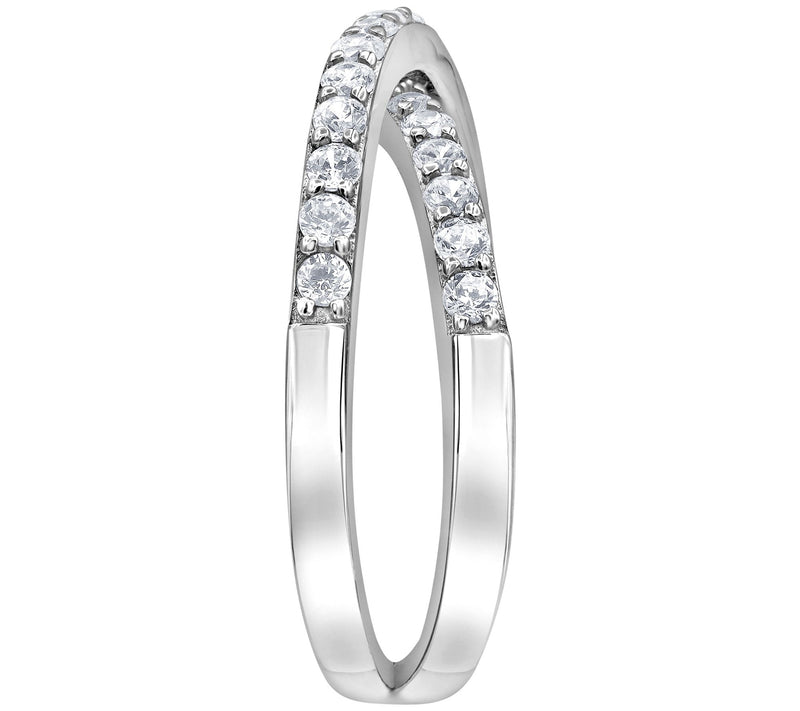 Diamonique 1.15 cttw Criss Cross Wedding Ring,Sterling Silver — View 5