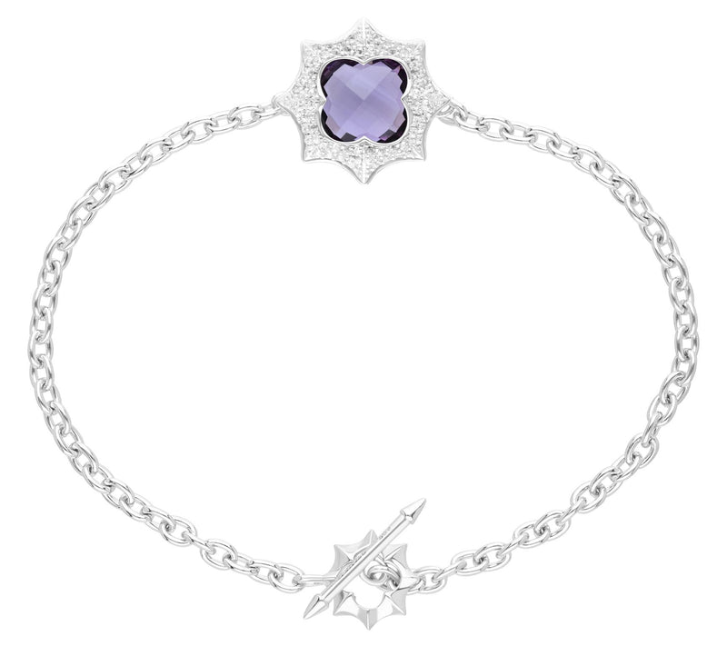Margo Manhattan Sterling Silver Amethyst Roey Bracelet — View 2