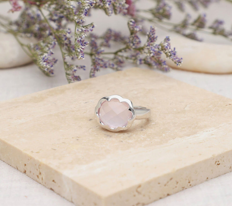 Margo Manhattan Sterling Silver Rose Quartz Donella Ring — View 4