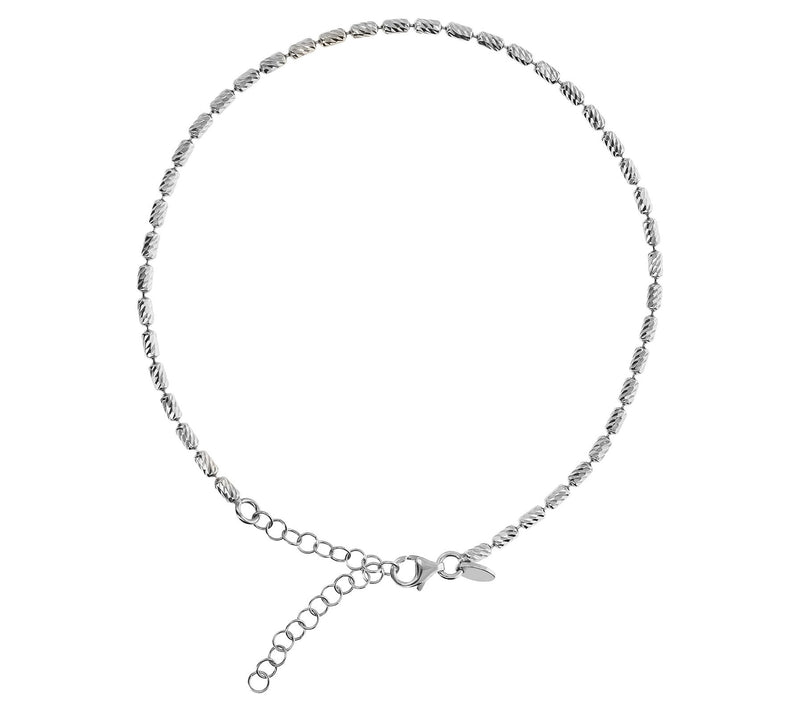 Veronese 18K Clad Diamond Cut Bead Ankle Bracelet, 5.2g — View 6