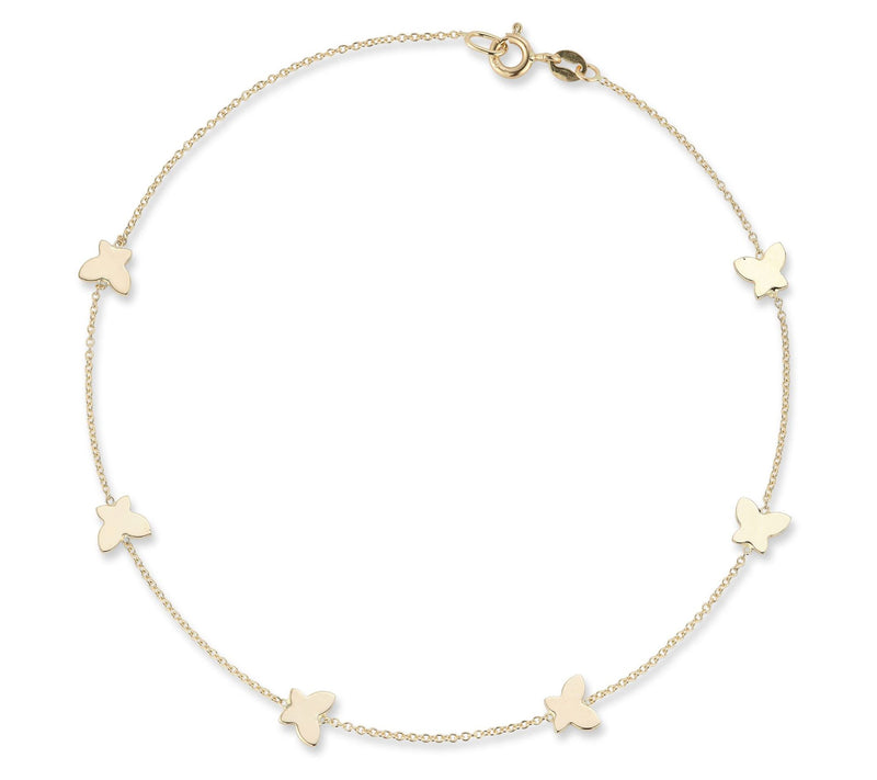 Italian Gold Butterfly Station Bracelet, 14K — View 6