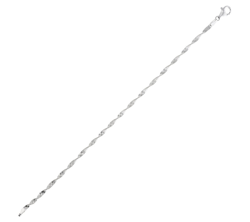 Bronzo Italia 18K Plated Twisted Herringbone Chain Bracelet — View 2