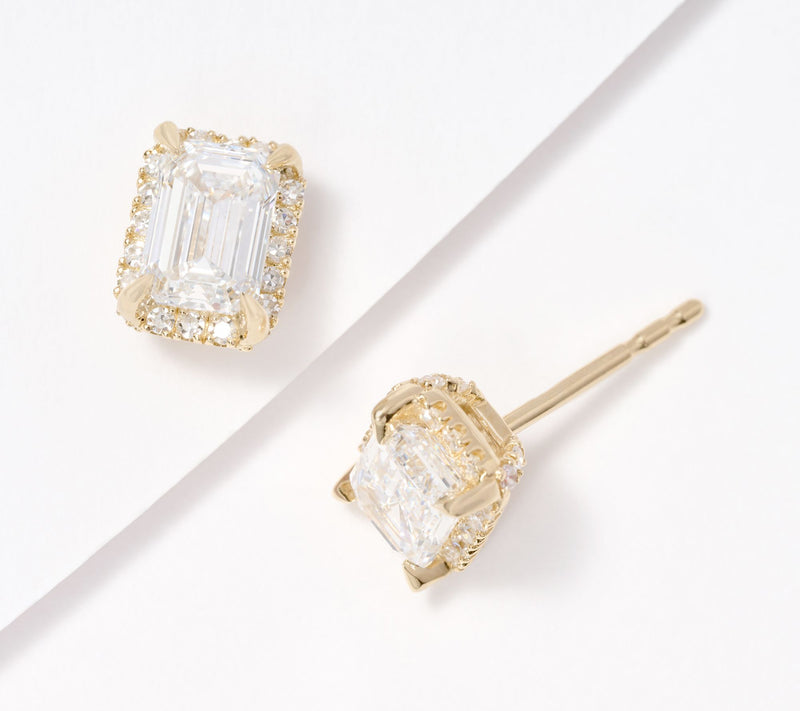 Fire Light Lab Grown Diamond 2cttw Shadow Halo Studs, 14K — Main view