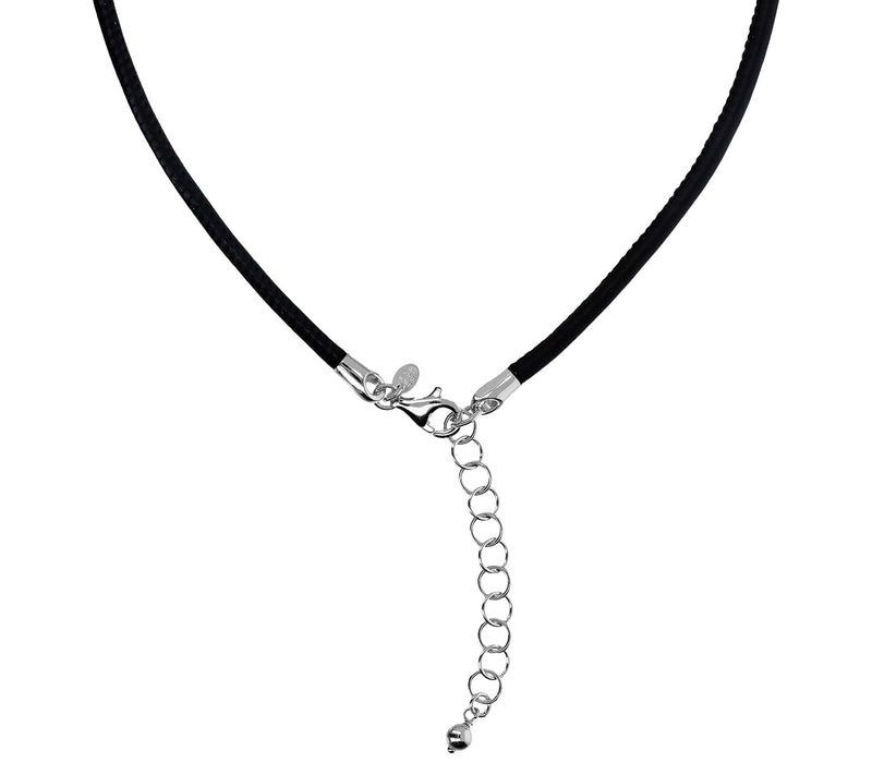 David Markstein Sterling Silver 22" Leather N ceklace — View 7