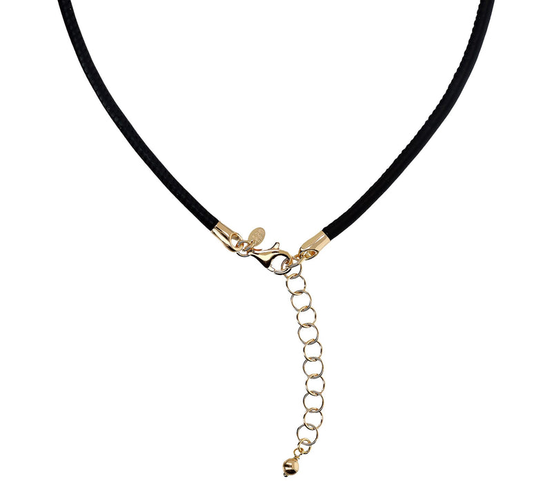 David Markstein Sterling Silver 22" Leather N ceklace — View 5