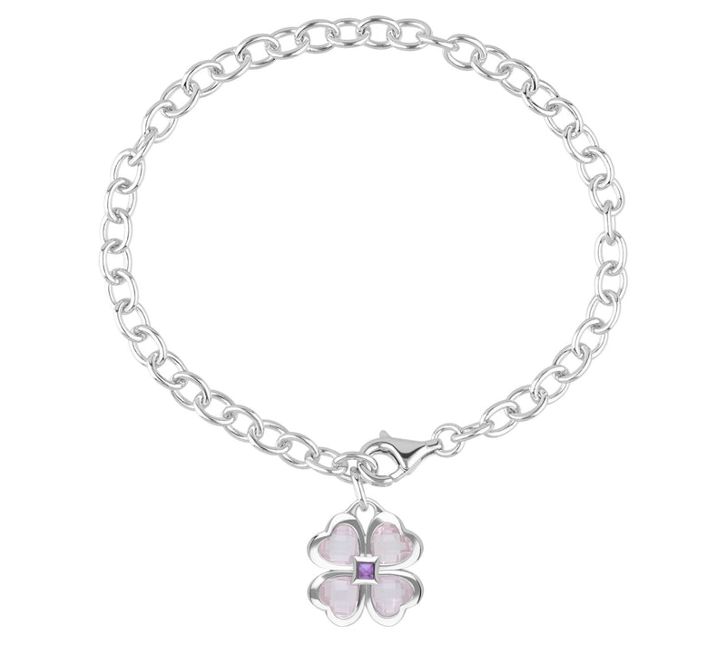 Margo Manhattan Sterling Rose Quartz & AmethystChloe Bracelet — Main view