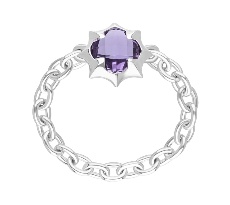 Margo Manhattan Sterling Silver Amethyst Zoey Ring — View 2