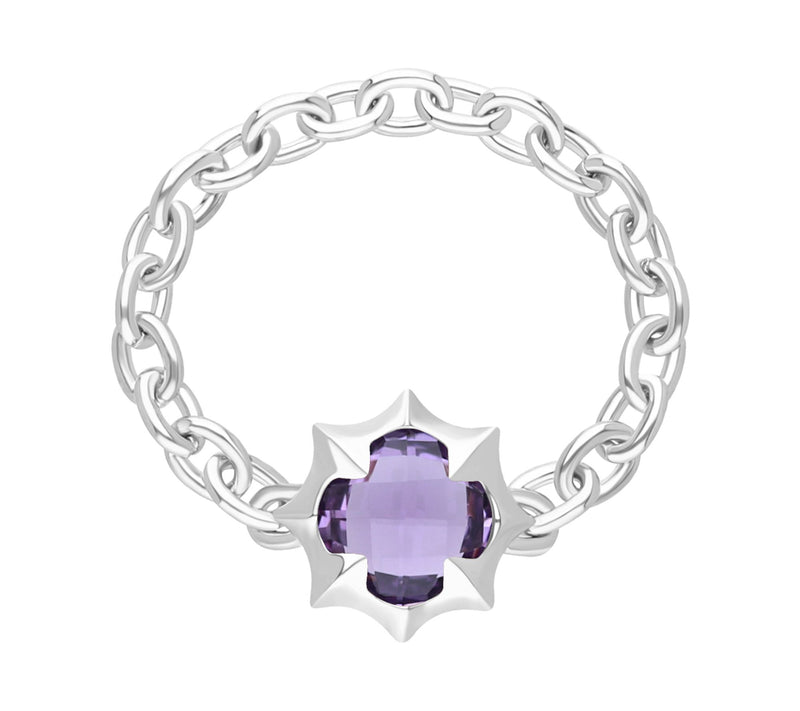 Margo Manhattan Sterling Silver Amethyst Zoey Ring — Main view