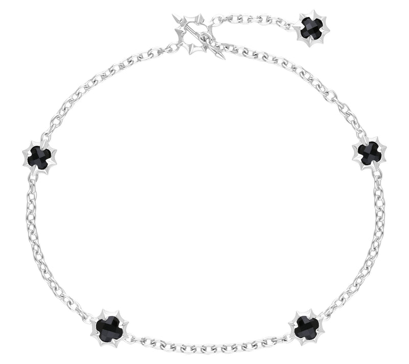 Margo Manhattan Sterling Silver Onyx Zoey AnkleBracelet — Main view
