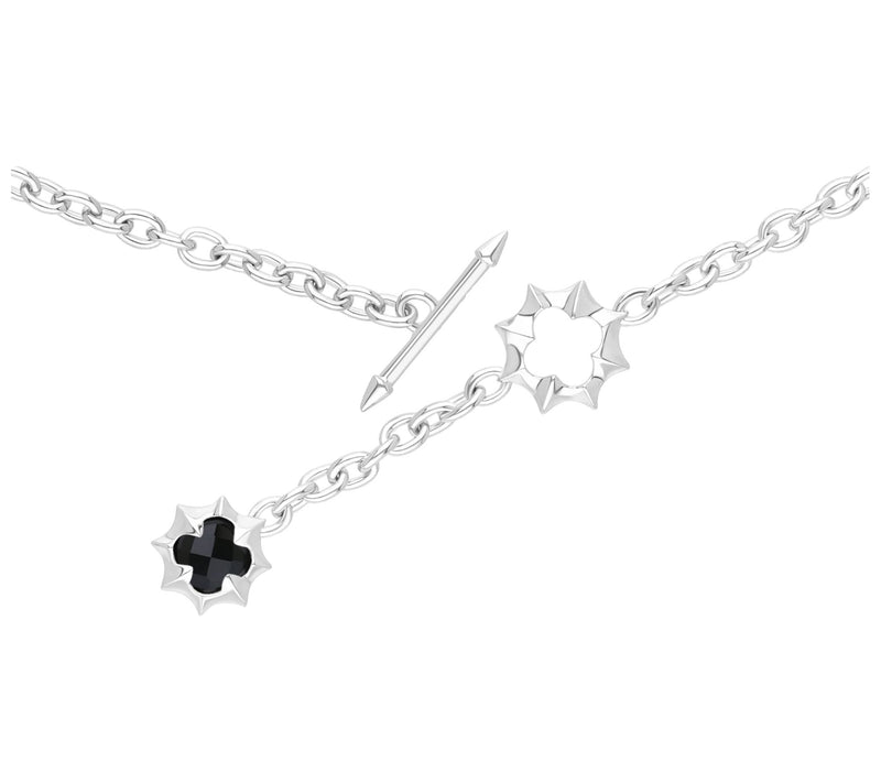 Margo Manhattan Sterling Silver Onyx Zoey AnkleBracelet — View 2