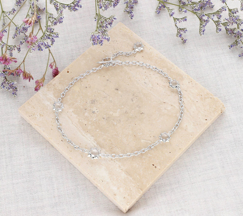 Margo Manhattan Sterling Rock Crystal Zoey Ankle Bracelet — View 2