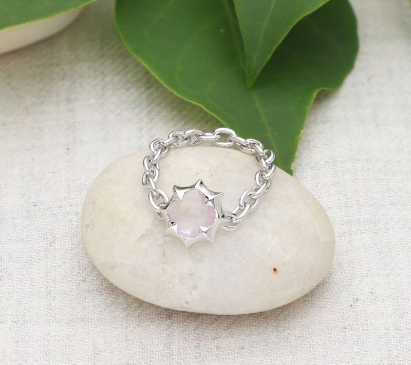 Margo Manhattan Sterling Silver Rose Quartz Zoey Ring — Main view