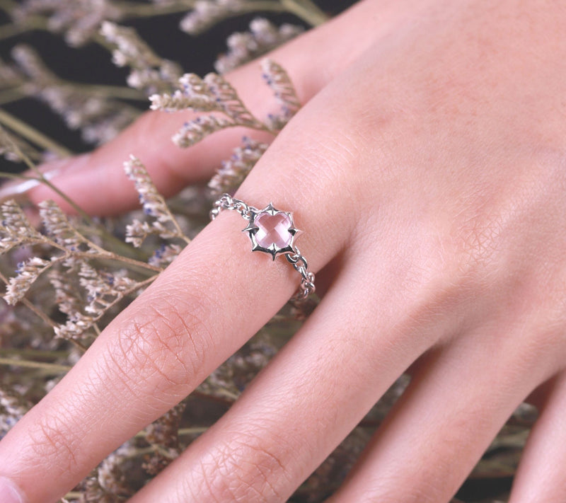 Margo Manhattan Sterling Silver Rose Quartz Zoey Ring — View 4