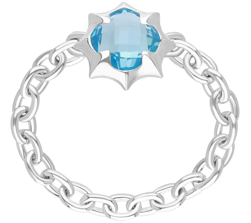 Margo Manhattan Sterling Silver Blue Topaz ZoeyRing — Main view