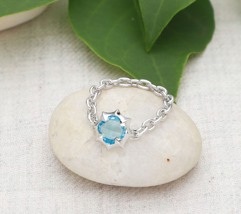 Margo Manhattan Sterling Silver Blue Topaz ZoeyRing — View 2